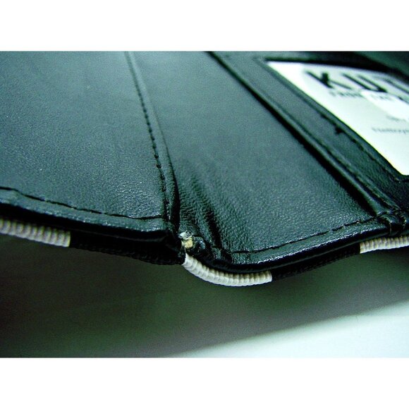 Kut From The Kloth Striped Slim Vegan Tri-fold Wallet Snap Closure NWOT - Picture 6 of 11